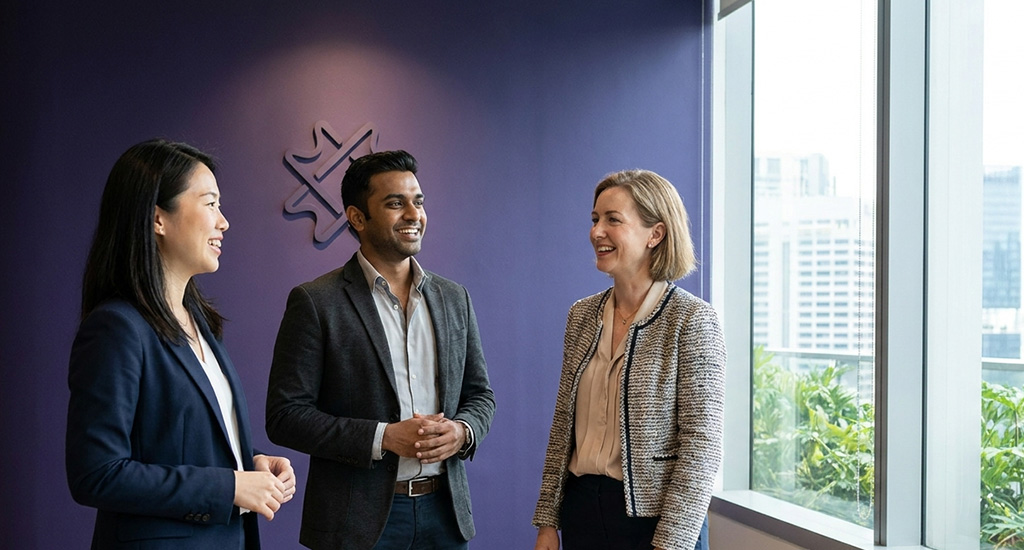 Diverse Manchester MBA alumni representing career success in finance tech and consulting in Singapore
