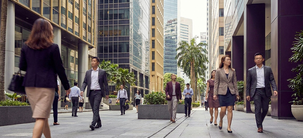 Singapore CBD professionals representing the demands of work life balance in Singapore